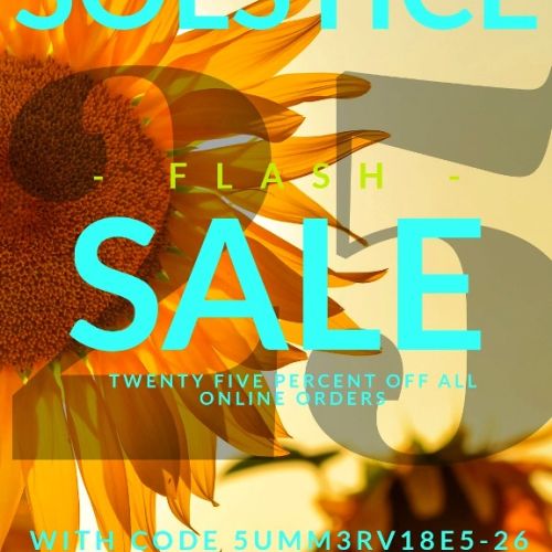 Summer Solstice Flash Sale 25% Off Handcrafted Metaphysical Jewellery with sunflower background - Limited Time Offer